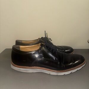 Mens Z Zegna Black Leather Dress Shoes